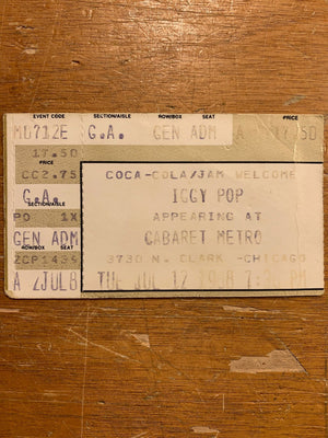 Iggy Pop Concert Ticket